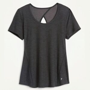 Old Navy Active “Breathe On” Key-Hole Back Dark Grey Short Sleeve T-Shirt XL